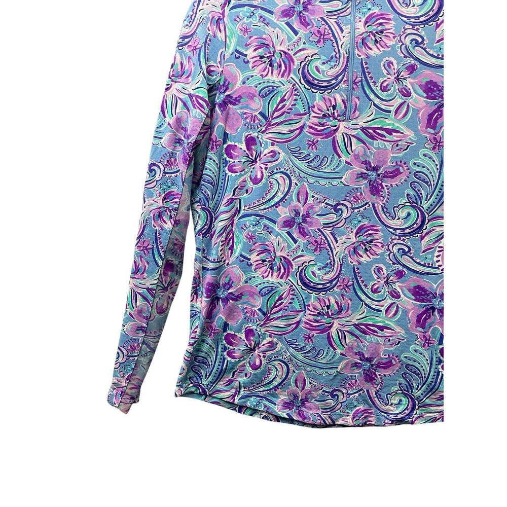 IBKUL Activewear Layering Top Floral Mesh Panels UPF 50+ Quick Dry Performance S - Picture 4 of 11